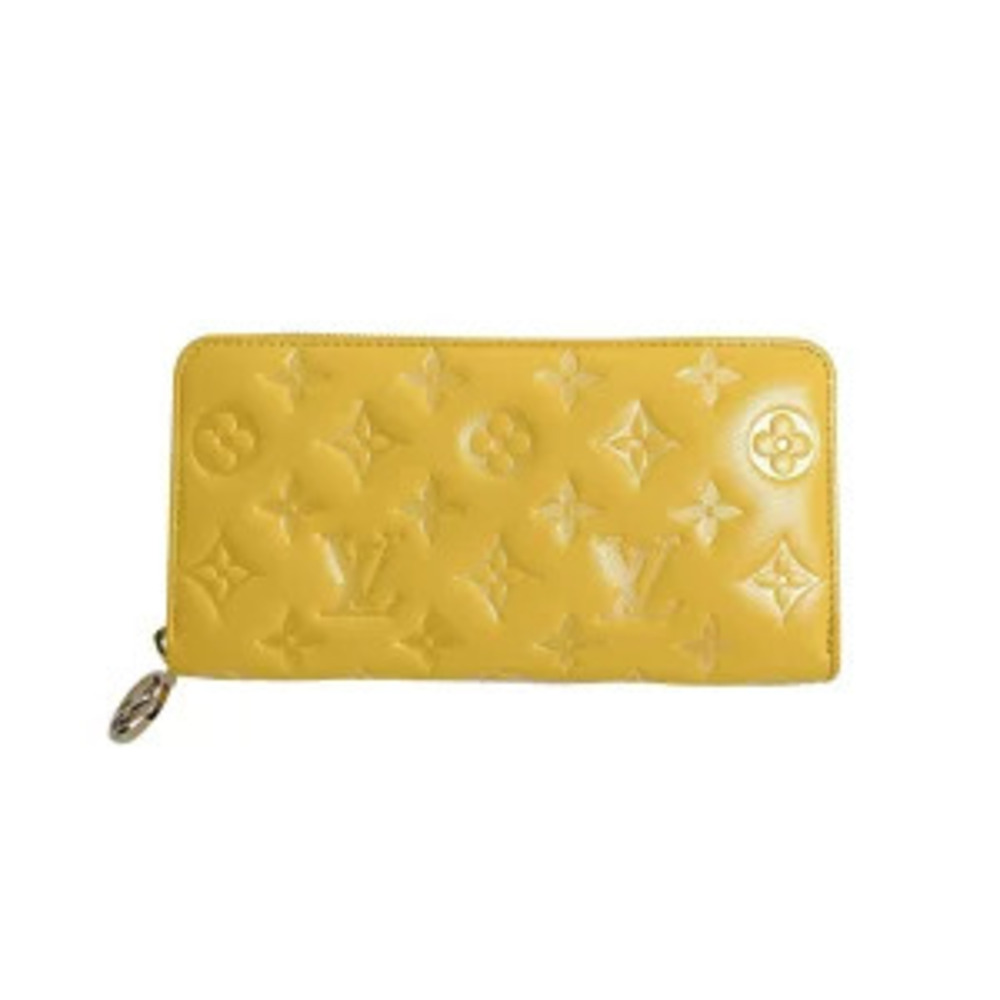 Louis Vuitton Zippy Wallet Monogram Empreinte Round Zipper Yellow LV
